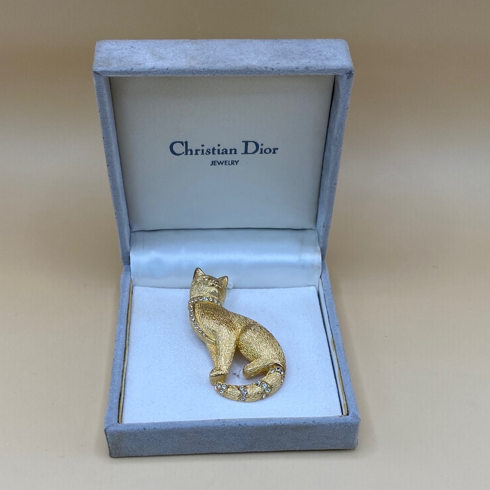 Dior Gold Cat Brooch
